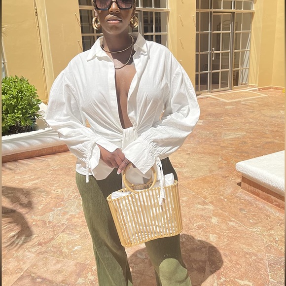 Bamboo Fashion Handbag Tote - Picture 2 of 3